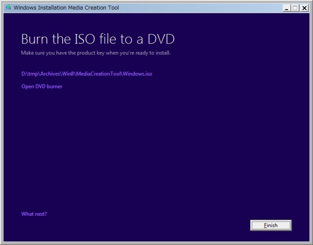 Windows media creation tool 実行画面。 ( on Windows 7 ) 