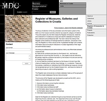 Register of Museums, Galleries and Collections in Croatia